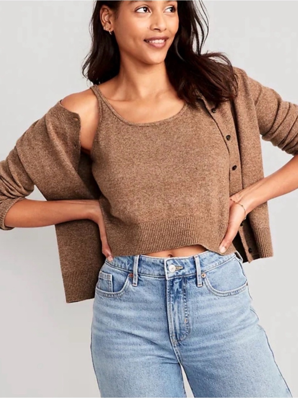 Old Navy Rust-Brown Knit Spaghetti Strap Tank - Picture 2 of 6